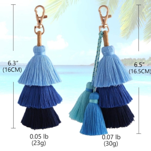 Bohemian Handmade Fringe Cute Keychains for Handbag/Purse - Picture 2 of 6